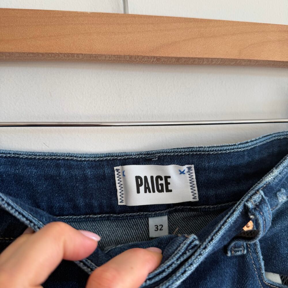 Paige Anessa Ultra High Waisted Wide Leg Ankle Jeans Medium Wash Blue 32 - Picture 5 of 9